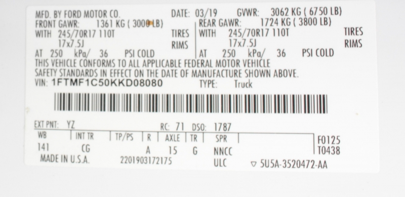 Ford F-150 XL 31K miles Reg Cab 2019 price 29995