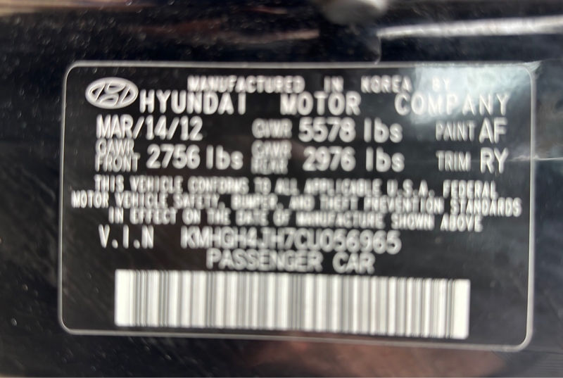 Hyundai Equus 2012 price $9,995