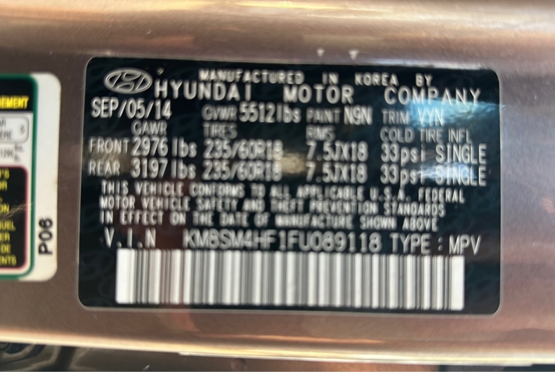 Hyundai Santa Fe 2015 price $10,995