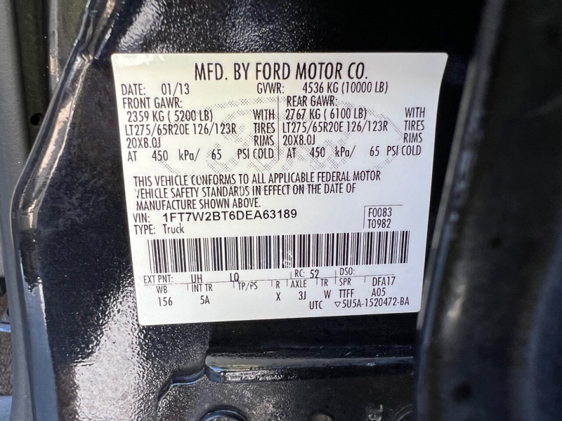 Ford F-250 Super Duty 2013 price $28,991