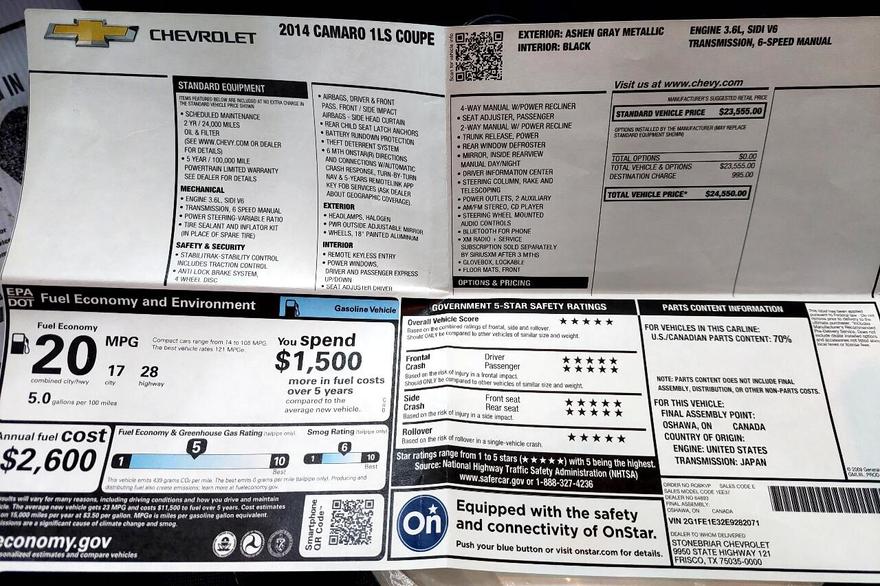Chevrolet Camaro 2014 price $9,995