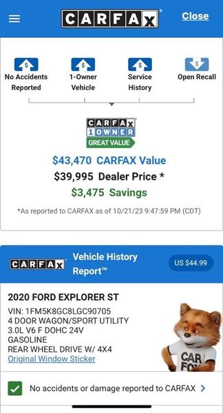 Ford Explorer 2020 price $37,995