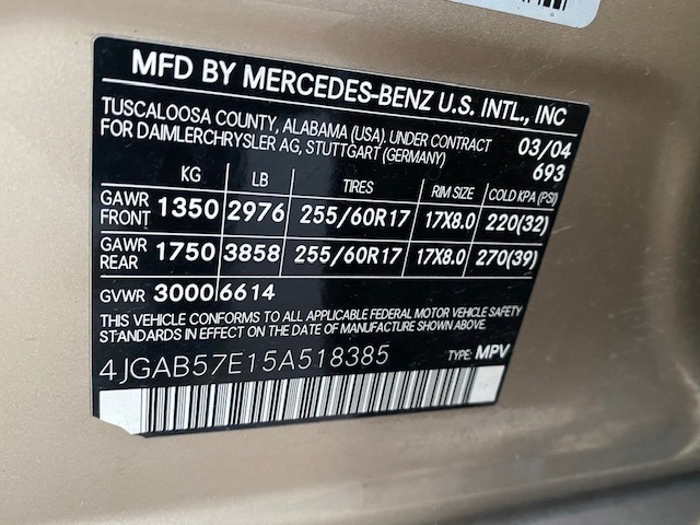 Mercedes-Benz M-Class 2005 price $4,995