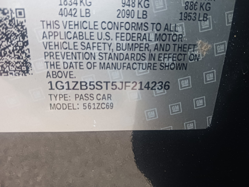 Chevrolet Malibu 2018 price $12,500