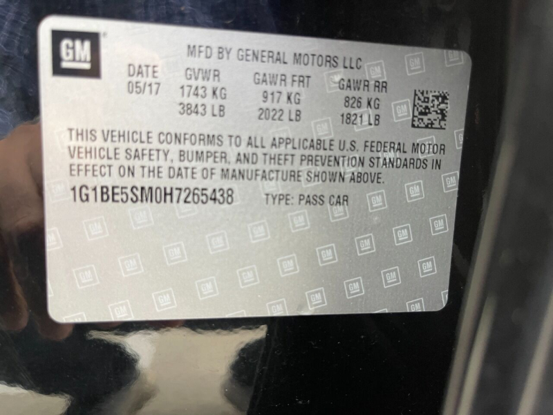 Chevrolet Cruze 2017 price $14,995
