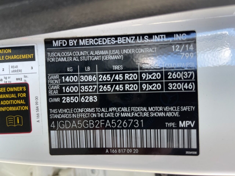 Mercedes-Benz M-Class 2015 price $19,995