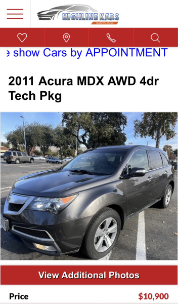 Acura MDX 2011 price $10,400