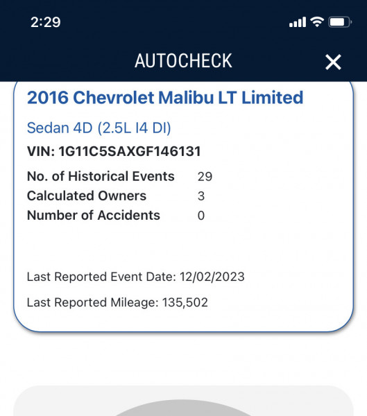 Chevrolet Malibu Limited 2016 price $7,999