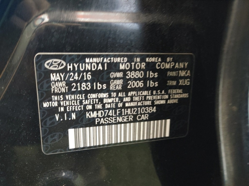 Hyundai Elantra 2017 price $10,477