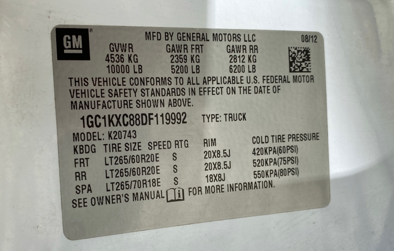 Chevrolet Silverado 2500HD 2013 price $0