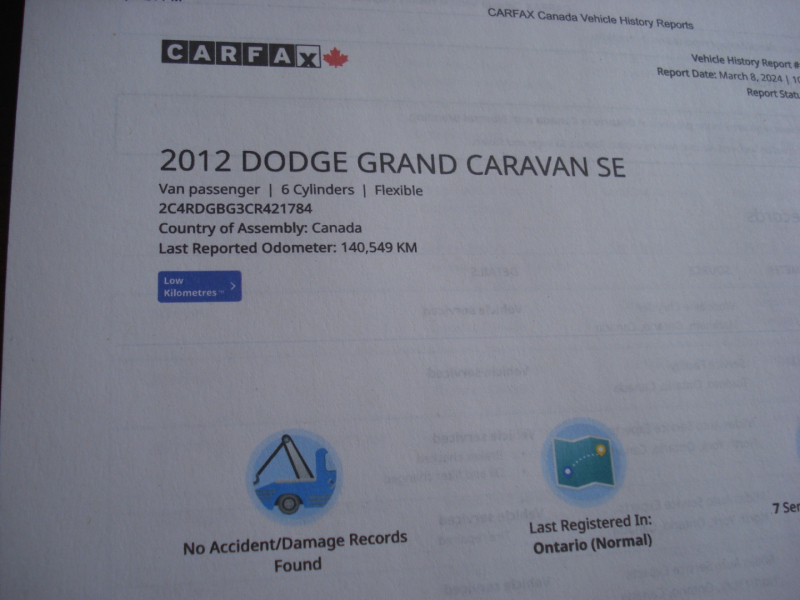 Dodge Grand Caravan 2012 price $10,990