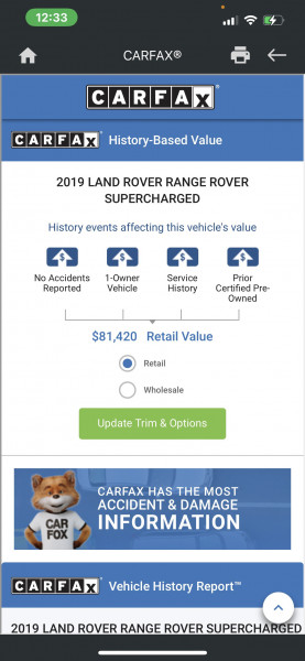 Land Rover Range Rover 2019 price $54,500