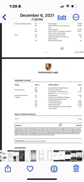 Porsche Taycan 2022 price $139,500