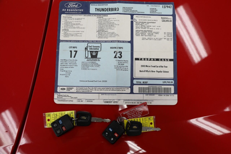 Ford Thunderbird 2002 price $17,850