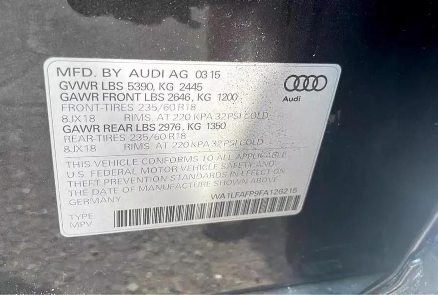 Audi Q5 2015 price $11,990