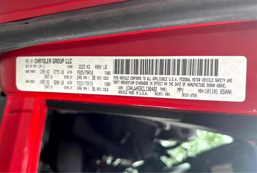 Jeep Wrangler 2012 price $10,990