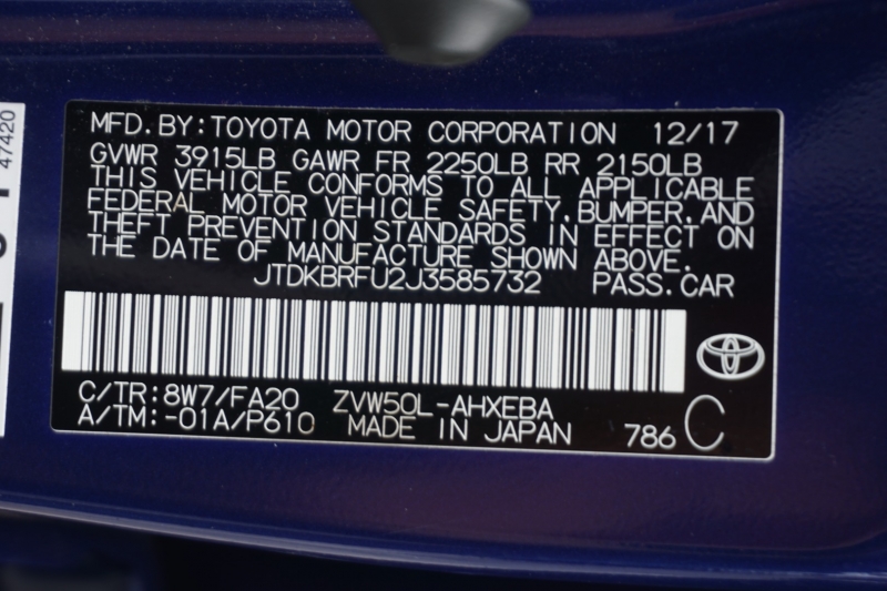 Toyota Prius 2018 price $18,499