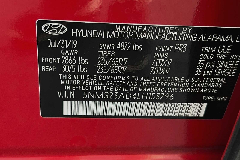 Hyundai Santa Fe 2020 price $21,900