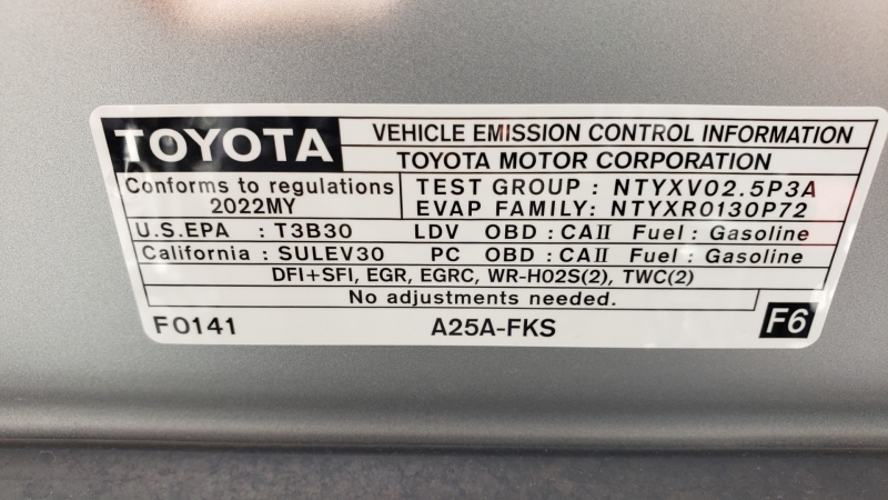 Toyota Camry 2022 price $25,000