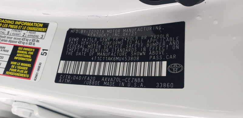 Toyota Camry 2021 price $24,000