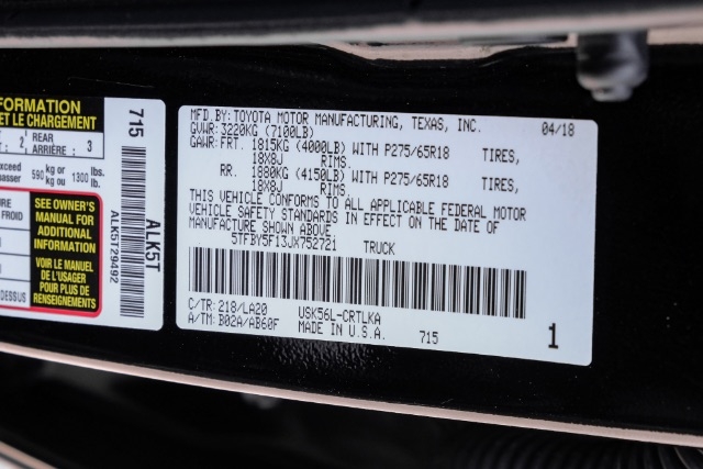 Toyota Tundra 2018 price Llamar para precio