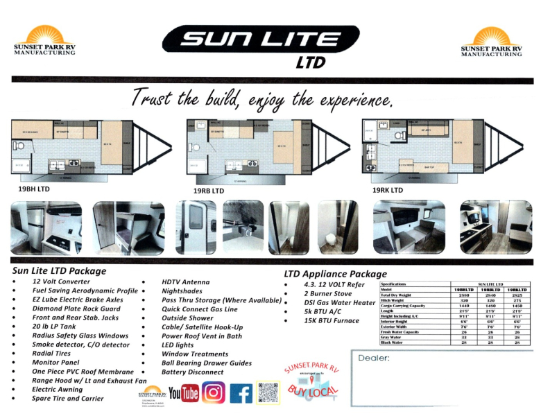 Sun-Lite 19RK LTD 2024 price $19,990