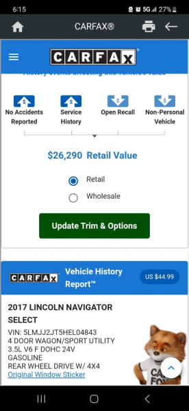 Lincoln Navigator 2017 price $22,999 Cash