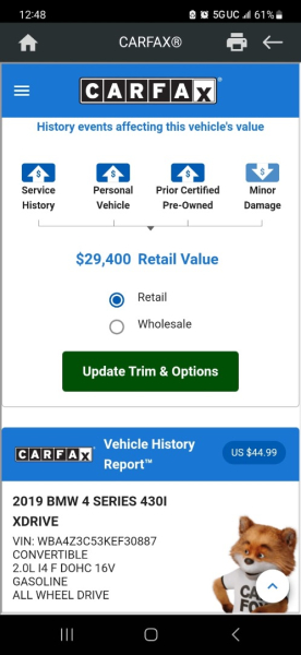 BMW 4-Series 2019 price $26,799 Cash
