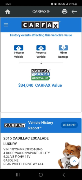 Cadillac Escalade 2015 price $27,999 Cash