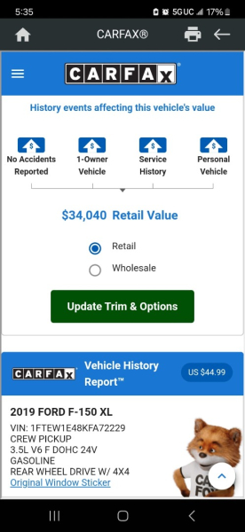 Ford F-150 2019 price $27,999 Cash