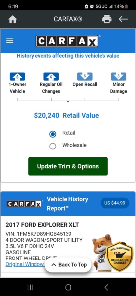 Ford Explorer 2017 price $18,999 Cash