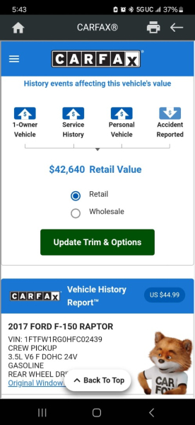 Ford F-150 2017 price $37,999 Cash