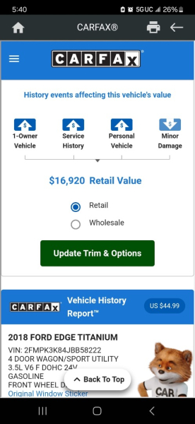 Ford Edge 2018 price $15,999 Cash
