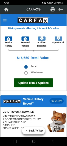Toyota RAV4 2017 price $13,999 Cash