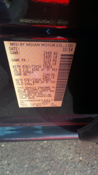 Nissan Xterra 2015 price 