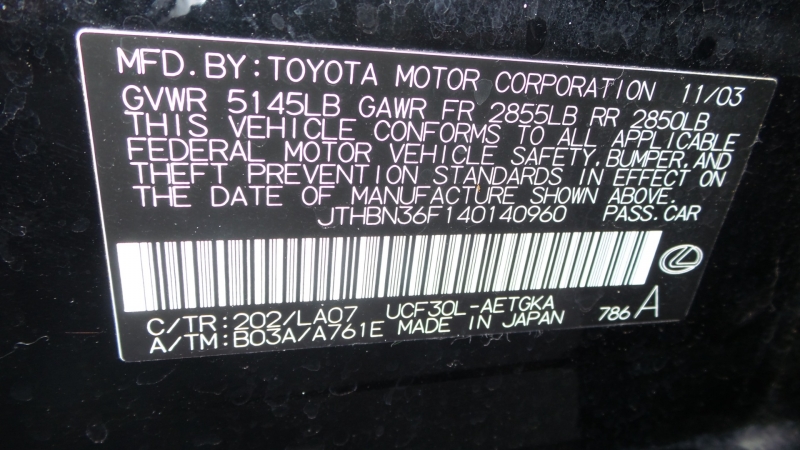 Lexus LS 430 2004 price $7,999