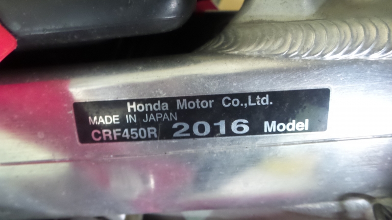 Honda CRF 450 2016 price $6,900