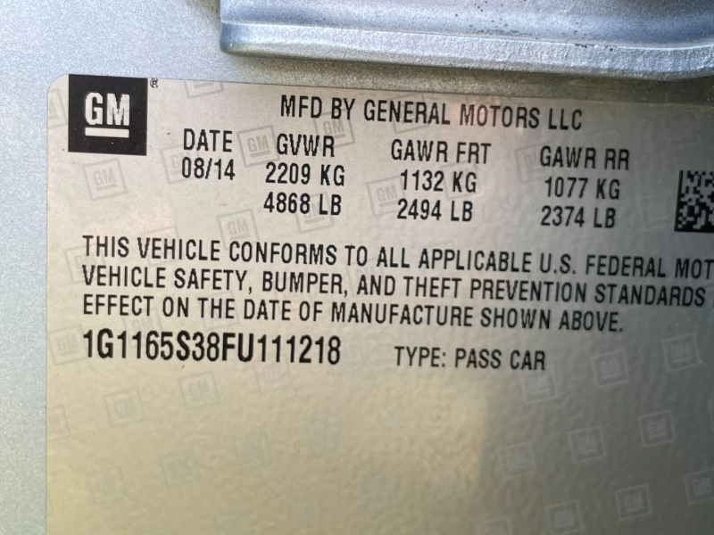 Chevrolet Impala 2015 price $11,995
