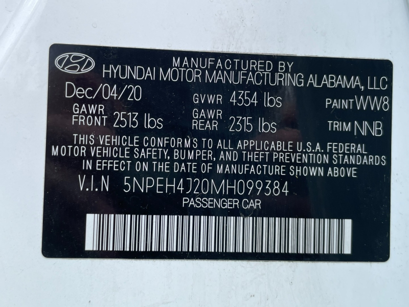 Hyundai Sonata 2021 price $19,495