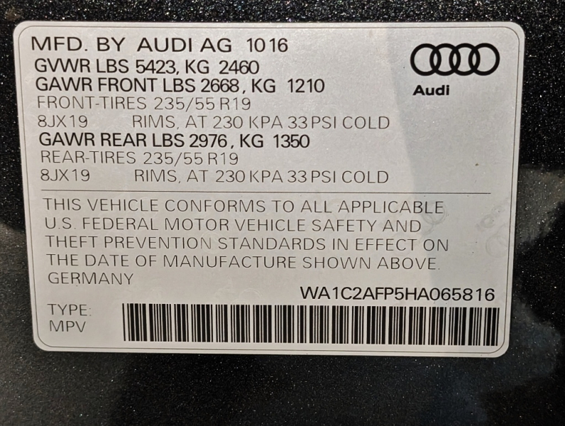 Audi Q5 2017 price $13,950