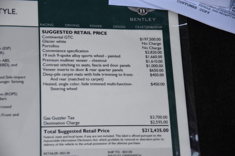 Bentley Continental GT 2009 price $82,800