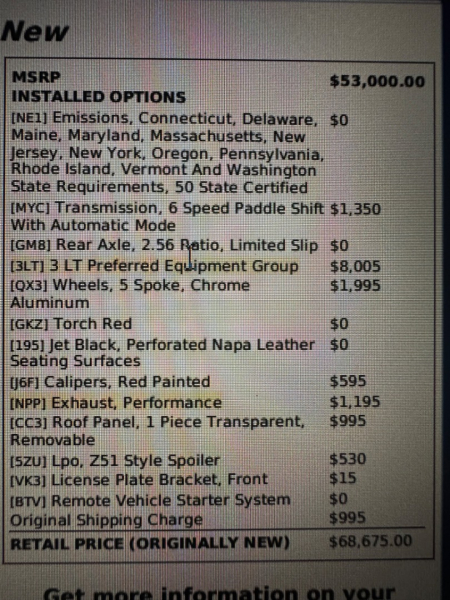 Chevrolet Corvette 2014 price $41,900