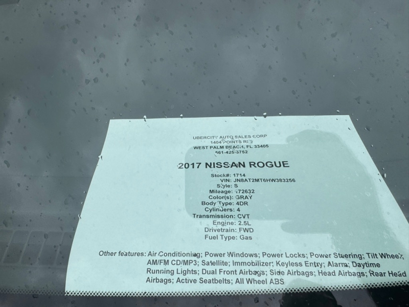 NISSAN ROGUE 2017 price $7,895