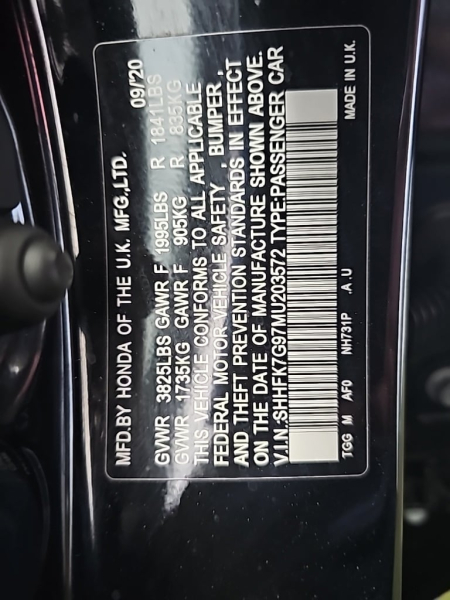 Honda Civic 2021 price $25,477
