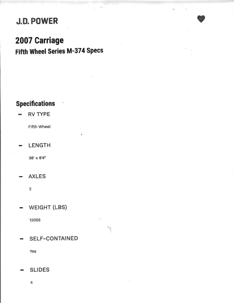 Carriage M-374 2007 price $16,950