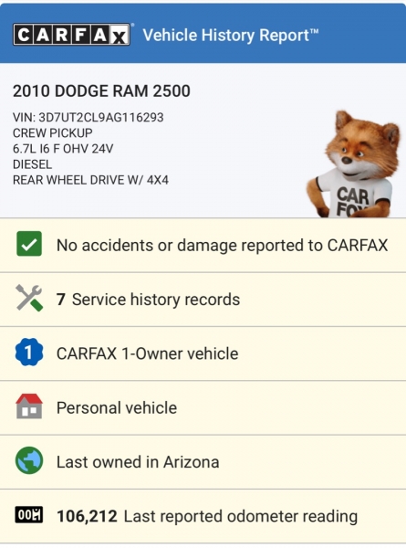 Dodge Ram 2500 2010 price $29,500