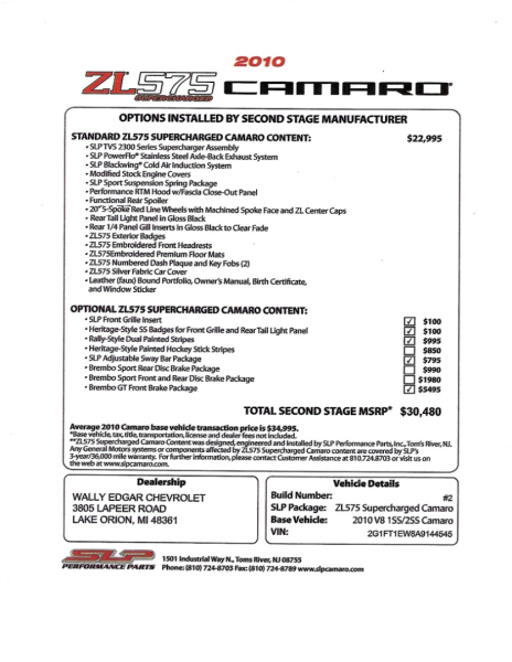 Chevrolet Camaro 2010 price $78,900