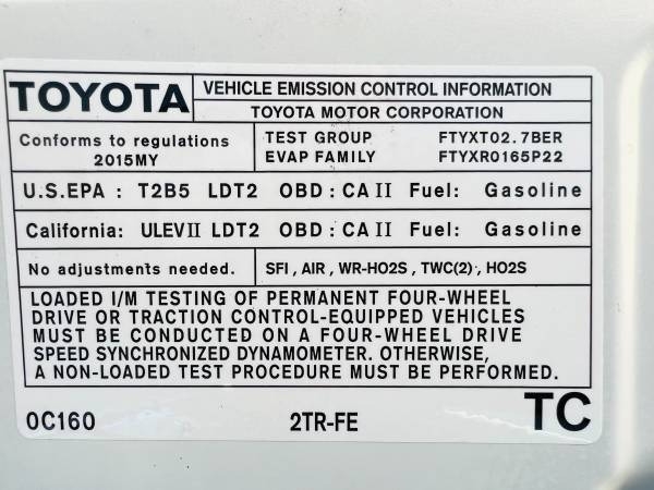 Toyota Tacoma 2015 price $21,900