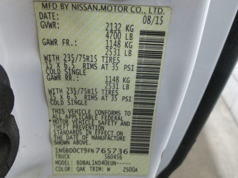 Nissan Frontier 2015 price $8,950