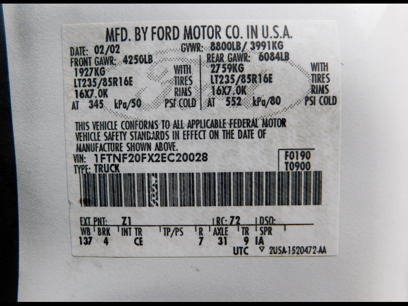 Ford Super Duty F-250 2002 price $18,500